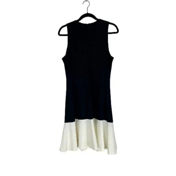 Eliza J Colorblock Black & White Knit Fit & Flare Dress Size 2 - Picture 3 of 5